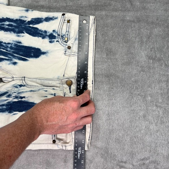 Michael‎ Kors Tie Dye Flare Jeans Women's 27 Blue White Boho Retro 70s High Rise - Picture 12 of 16